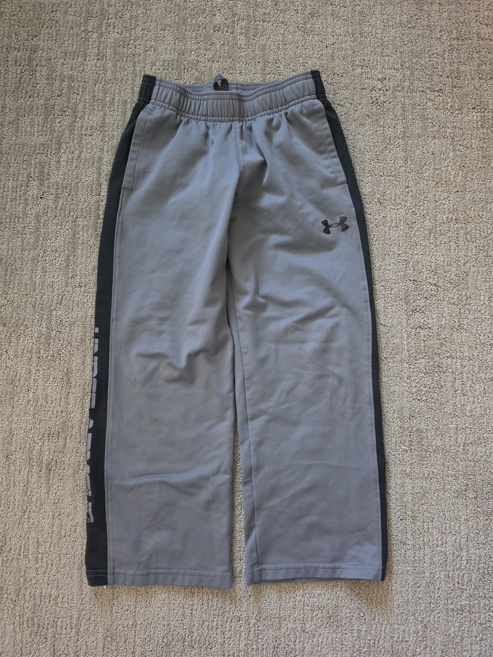 Under Armour Gray and Black Kids Sweatpants